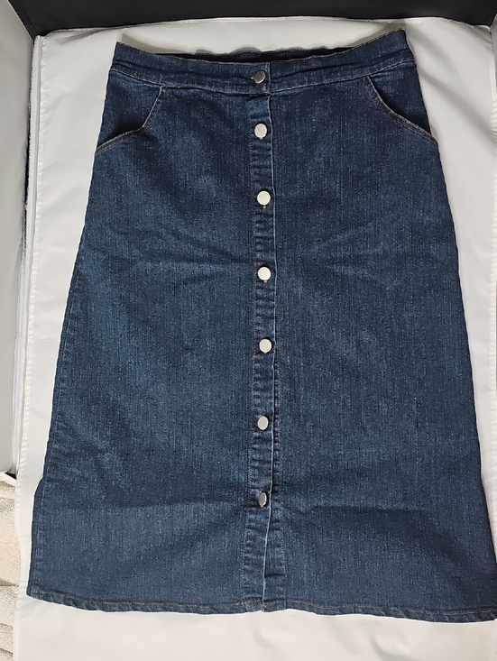 Jennifer Lauren Dresses & Skirts - Button-Front Dark Denim Midi Skirt